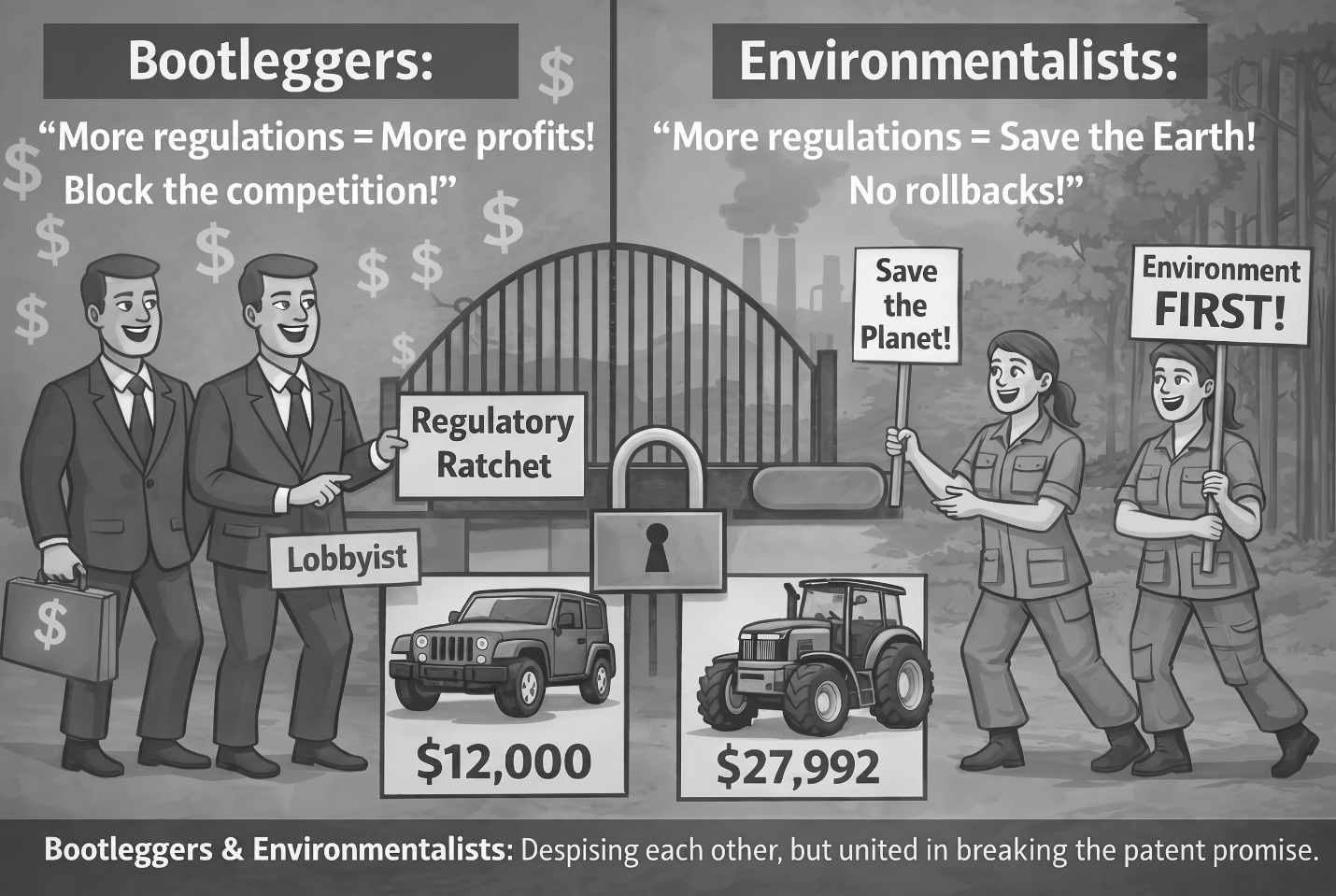 Bootleggers and Environmentalists cartoon